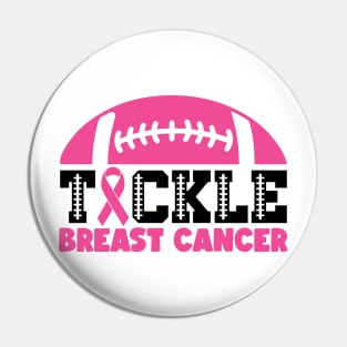 Tackle Breast Cancer Football Sport Awareness Support Pink Ribbon Pin