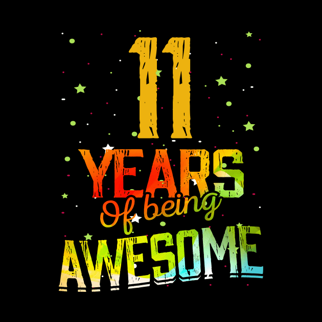 11th Anniversary Gift Vintage Retro 11 Years Of Being Awesome Gifts Funny 11 Years Birthday Men Women by nzbworld