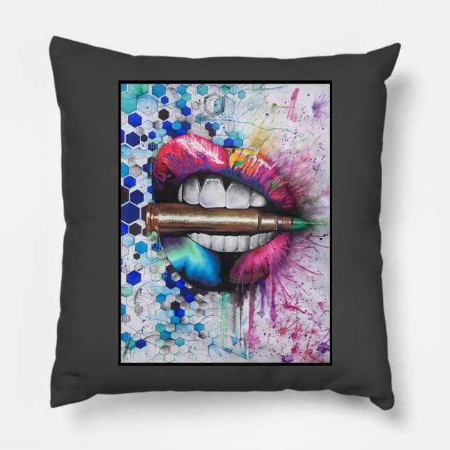 Bite the Bullet Pillow by AMDesigns