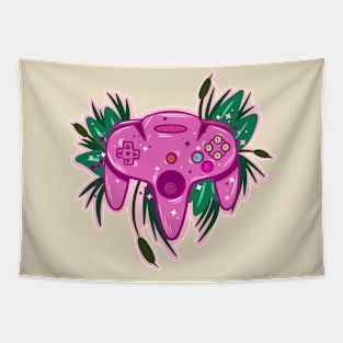 Retro Floral Gaming Controller Tapestry