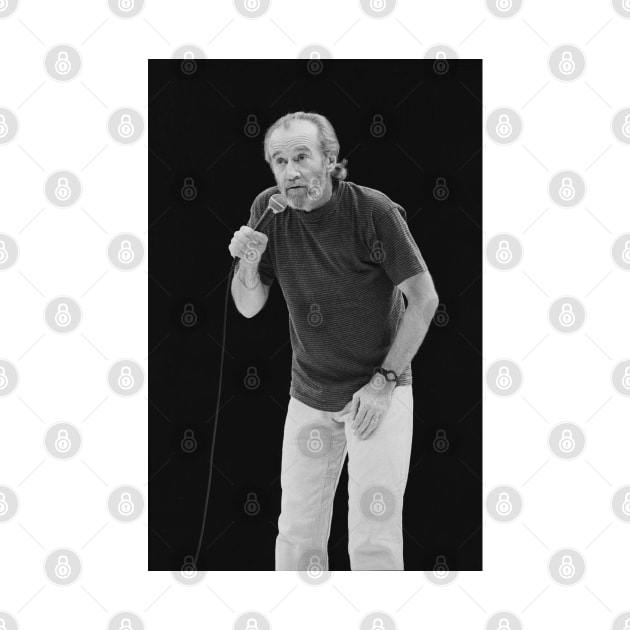 George Carlin BW Photograph by Concert Photos