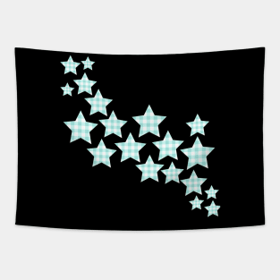 Green Gingham Stars Tapestry