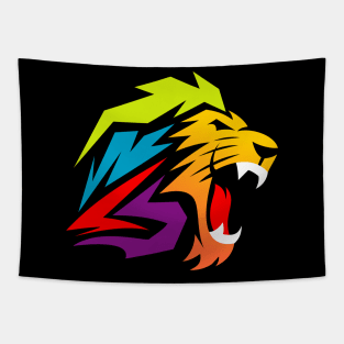 colorful lion head Tapestry