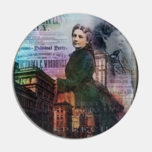 Collage Art Victoria Woodhull Pin