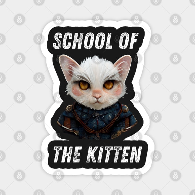 School of the Kitten - Cat in Medieval Armor - Pet - Fantasy - Funny Cute Puppy Witcher Magnet by Fenay-Designs