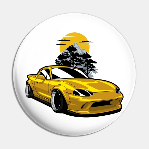 Yellow MX5 Miata JDM Pin by KaroCars