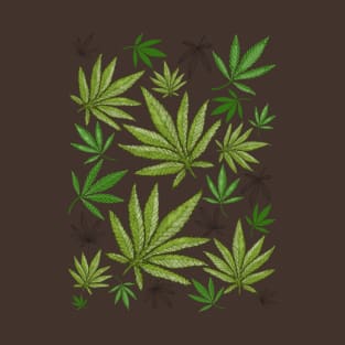 Cannabis Leaf Pattern T-Shirt