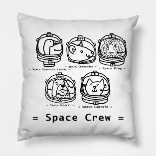 Space Crew 2420 with Tiger Sci Fi Line Drawing Pillow