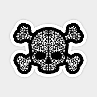 Skull and Crossbones With Poker & Weed Symbols - Halloween Magnet
