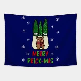 Merry Prick Mas - Eves Pin Cacti In Christmas Bear Pot Tapestry