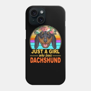 Just A Girl Who Loves Dachshund Vintage Phone Case