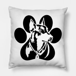 Doberman Paw Art Pillow