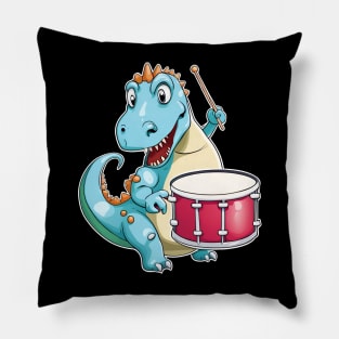 Dinosaur Playing Drums Pillow