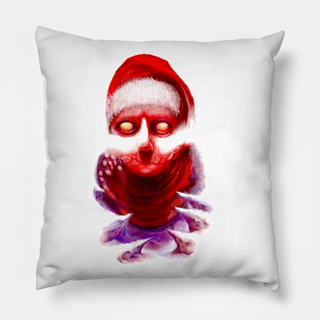 SANTACLAUS MERRY CRISTMAS RED XMAS ZOMBIE XMAS Pillow by asulokal