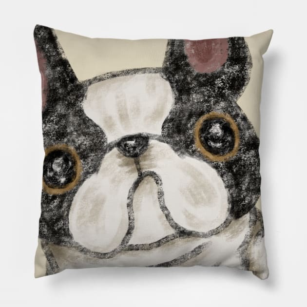 French Bulldog in a funny pose Pillow by sanogawa