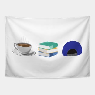 Coffee Cup - Books - Baseball Cap Tapestry