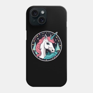 Unicorn Christmas Drawing Phone Case