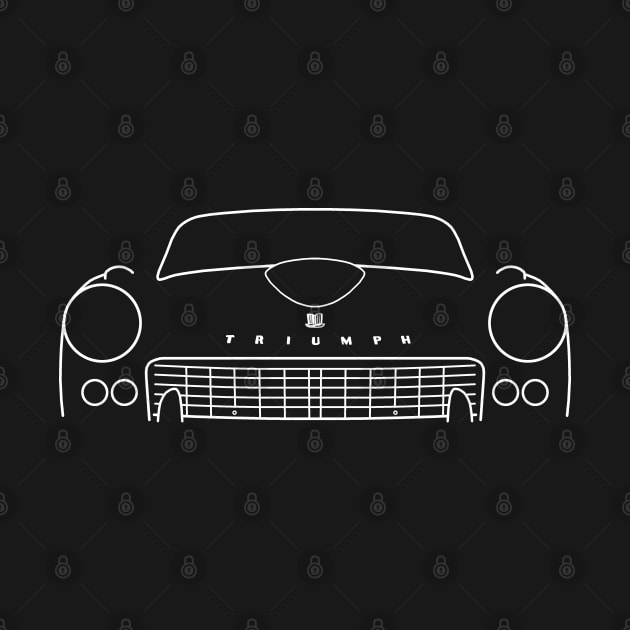 Triumph GT6 Mk1 classic car outline graphic (white) by soitwouldseem