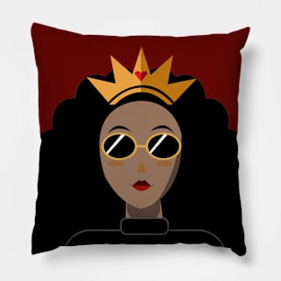 Curly Queen (dark skin version) Pillow