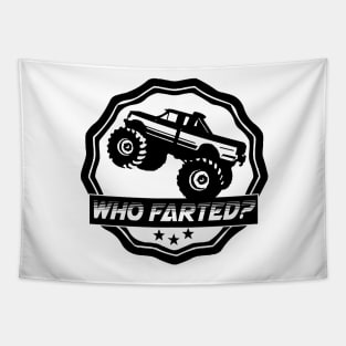 Monster Truck Who Farted? Sticker Tapestry