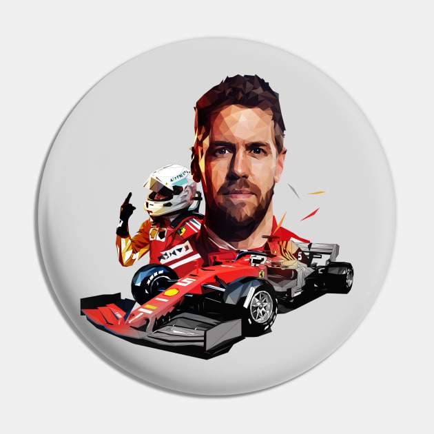 Sebastian Vettel lowpoly v2 Pin by pxl_g