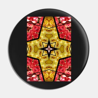 Geometric pattern of yellow and red roses Pin