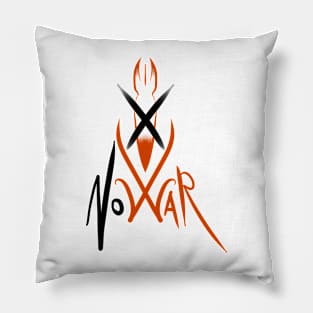 no war in silhouette, peace themed graphic design, Pillow