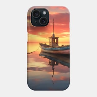 Tranquil Water Boat Serene Landscape Phone Case