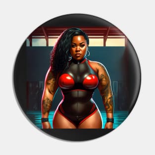 Summer Vibes, Curvy Summer, Curvy and Beautiful Superwoman lifter. Bodybuilder. Female are strong. Sticker Pin