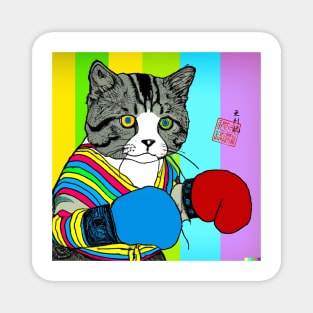 Muay Thai Kitty Magnet