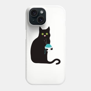 Knitting ramen kitty is surprised that his ramen is a ball of yarn! Phone Case