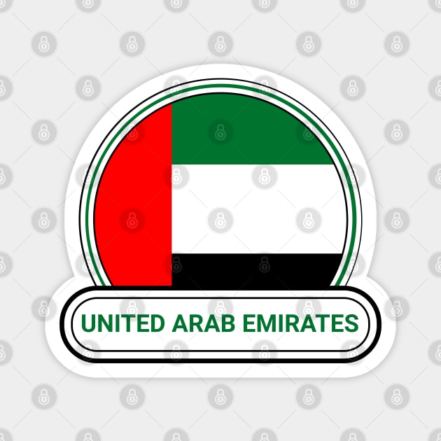 United Arab Emirates Country Badge - United Arab Emirates Flag Magnet by Yesteeyear
