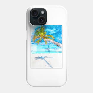 Summer Beach Coconut Paradise Marker Sketch Phone Case