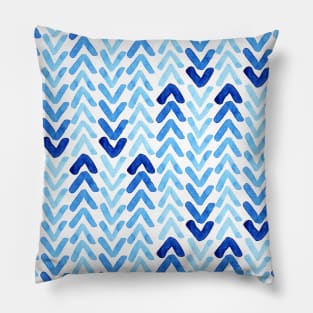 Abstract Blue Watercolour Arrow Print Pillow