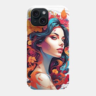 Women with Flowers in Her Hair: Blooming Beauty Phone Case