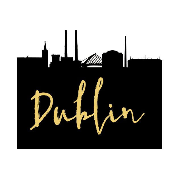 DUBLIN IRELAND DESIGNER SILHOUETTE SKYLINE ART by deificusArt