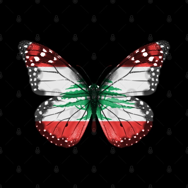 Lebanese Flag  Butterfly - Gift for Lebanese From Lebanon by Country Flags