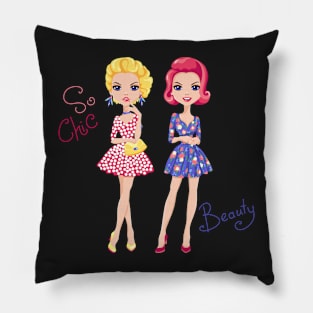 Pop Art cute fashion girls Pillow