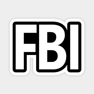 FBI Shirt Front Print White Magnet