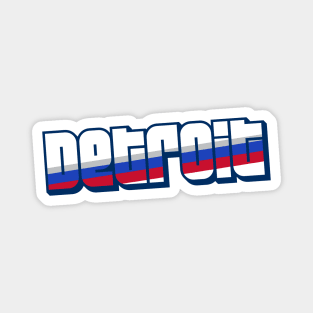 Retro Detroit Word Art with Stripes Magnet