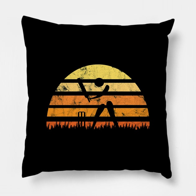 Retro 80s 90s Vintage Classic Colors Sunset  Design Cricket Pillow by familycuteycom