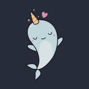 Cute Kawaii Narwhals With Hearts T-Shirt