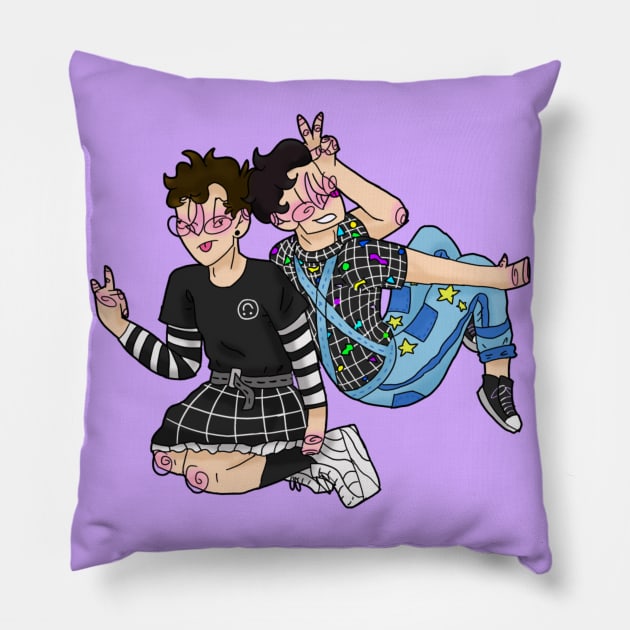 Colorful dnp Pillow by TheStickPeople