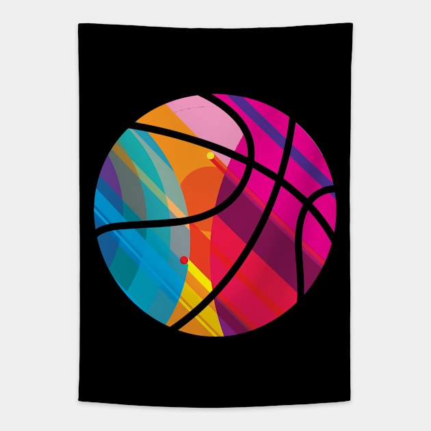 Basketball in living color Tapestry by DavidLoblaw