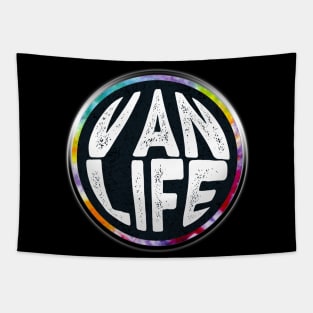 Van Life Tie Dye Circle Distressed - Van Dweller Lifestyle Nation Tapestry