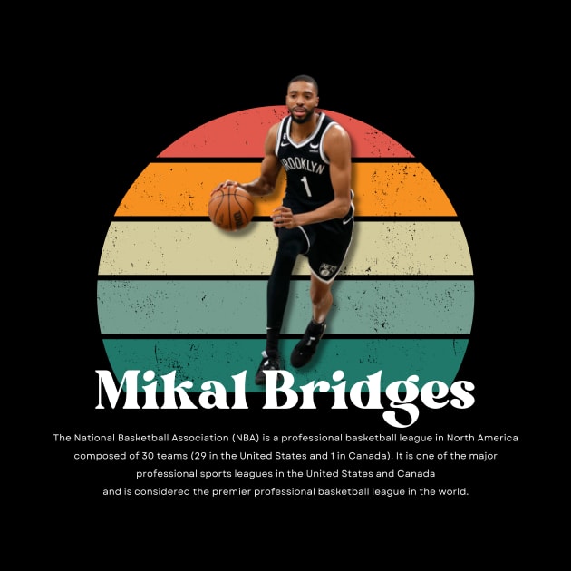 Mikal Bridges Vintage V1 by Gojes Art