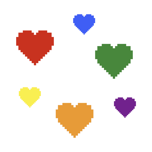 Rainbow Pride Hearts Pixel Art by christinegames