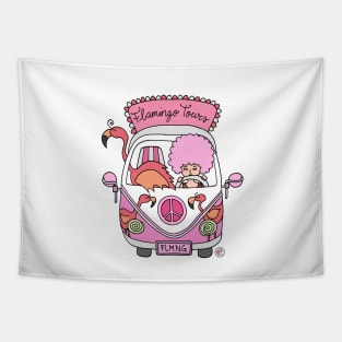 Flamingo Van! Tapestry