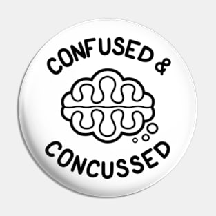 CONFUSED & CONCUSSED - Cartoon Brain Pin