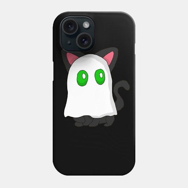 Cartoon Ghost Cat Phone Case by deadlydelicatedesigns